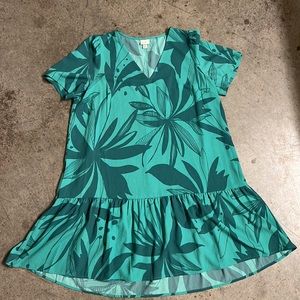 Green, Tropical Target Dress, Size M